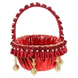 TINEASUR Perlen Blumenmädchenkorb, Hand Hochzeitskorb, Blumenkorb Für Blumenmädchen, Für Draußen Und Drinnen, Hochzeitskorb, Hochzeitsfeier Ornament, Eleganter Blumenkorb,