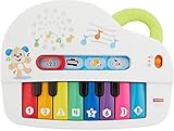 FISHER-PRICE Babys erstes Keyboard - tragbares Spielzeugklavier mit 4 Spielmöglichkeiten, Liedern, Lichtern und Geräuschen, spielerisches Lernen, spricht deutsch, ab 6 Monaten/ 1 Jahr, GFK01