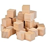 20 Stück Holzwürfel, Holzwürfel 50x50x50mm, Holzklötzchen zum Basteln, Bastelklötzchen Holz, Lindenholz zum Schnitzen, Holzbausteine Natur zum Lernen, Basteln, DIY Puzzle, Stempel, Zahlen