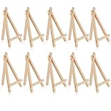 10 Stück Mini Staffelei Holz, Staffelei Klein Tischstaffelei Dreieck Faltbar Holzstaffelei Staffeleien Kinder Tischdeko für Hochzeit Geburtstag Taufe Party (15 X 8 cm)