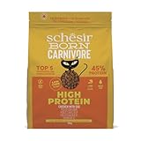 Schesir Born Carnivore Hühnchen und Ei, Trockenfutter für ausgewachsene Katzen, gebacken (Beutel mit 255 g)