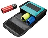 Makita E-12354 KFZ-Schlagnuss-Set 1/2' 3-teilig in Stofftasche mit Gürtelschlaufe, SW17, SW19, SW21, mit Kunststoffummantelung und Einsatz zum Schutz der Felgen, Chrom-Molybdän, Schlagnüsse 86 mm lang