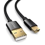 PAXO 5m Mini USB Kabel – Geflochtenes Nylon für Extra Haltbarkeit | USB A auf Mini-B Stecker | Daten- & Ladekabel für Kamera, Navi, GPS und mehr, schwarz