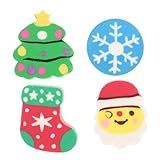 Garneck 60 Stück Weihnachts Radiergummi Set Niedliche Santa und Schneemann Designs Bunte Cartoon Radiergummis für Mitgebsel für Weihnachten und Schulbedarf