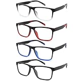 acavefox Lesebrille 4 Pack Herren Blaue Licht Blockieren Anti UV Brillen Federscharnier Komfortabel Lesehilfe Sehstärke 1,75