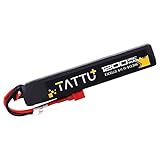 TATTU 11.1V LiPo Airsoft Stick Battery with Deans Connector,3S 1200mAh 25C Battery Pack for Airsoft Gun