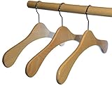 Hagspiel Kleiderbügel aus Holz, 5 St. Garderobenbügel aus Buchenholz (Vollholz), Natur lackiert, Made in EU (Austria)