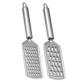 WENJION Reibe Set Edelstahl 2-teilig Käsereibe Grob Und Mittel Zitronenreibe Gemüse Reibe Mit Rundgriff Für Käse Rettich Zitrone Küche Restaurant Spülmaschinengeeignet Silber