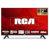 RCA TV 32 Zoll (80 cm) randlos LED HD Fernseher mit Triple Tuner (DVB-T/T2-C-S/S2), HDMI, CI+, USB-Media-Player, Hotelmodus, Dolby Audio (NRB32HQ1, 2024)