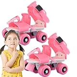 Ristyur Rollschuhe, Rollschuhe für Mädchen | Zweireihige Kinder-Rollschuhe für Anfänger,Einfach zu tragen, einfaches Design für Jungen, Mädchen, Tochter, Sohn, Bruder, Schwester