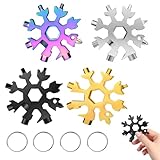 4 Pack Schneeflocken Multitool Edelstahl, 18 in 1Schneeflocken Multifunktionswerkzeug Schneeflocke Multitool Weihnachtsgeschenke Adventskalender Füllung Geschenke für Männer