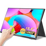 UPERFECT Portable Monitor 15,6 Zoll Tragbarer Monitor 1920 x 1080 Full HD IPS Bildschirm mit Mini HDM USB C für Laptop PC Handy PS5 Switch mit Schutzhülle, VESA-kompatibel, Schwarz