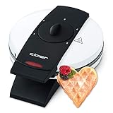 Cloer 1621 Waffeleisen für klassische Herzwaffeln, 930 W, Waffelgröße 15,5 cm, stufenlos wählbarer Bräunungsgrad, weiß, Metall