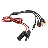 TOOLSGO 1M Solarkabel mit Solarstecker zu XT60 Adapter 12AWG Hauptkabel und 18AWG Abzweigkabel für tragbare Powerstations