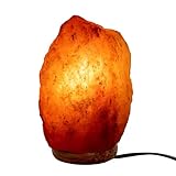 Fisura - Salt Range Pakistan Lamp. Gewicht von 2 bis 3 kg, mit Holzbasis, Kabel und 15W Glühbirne. Entspannende Lampe für Schreibtisch und Nachttisch. Originelles Geschenk, Rosa