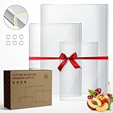 Acryl Schneidebrett Set, 3PCS Schneidebrett Kunststoff, Cutting Board, Schneidebretter Rutschfest mit Lippe, Küchenbrett, Arbeitsplatte Küche, Küchenutensilien
