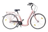 28 Zoll Alu Fahrrad City Bike Damen 3 Gang Nabenschaltung Tiefeinsteiger Kupfer