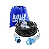 CEE-Verlängerungskabel Campingkabel Wohnmobil-Kabel Caravan-Leitung H07RN-F 3G 2,5mm² 25 Meter von KALLE DAS KABEL, Schwarz