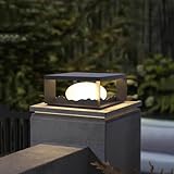 Außenpfostenleuchten Edelstahlleuchte, Moderne Zaundeckkappenleuchte Laternensäulenlampe IP65 Wasserdicht Für Außenhinterhof/Geländer/Wand