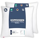 Blumtal Kopfkissen 80x80 cm 2er Set - Nackenkissen mit anpassbarer Füllung - 100% Mikrofaser & waschbar bis 95 Grad - höhenverstellbares Kissen