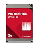 WD Red Plus 2TB NAS Interne Festplatte 3,5 Zoll - 5400 U/Min, SATA 6 Gb/s, CMR, 64MB Cache