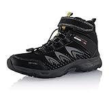 Fusskleidung® Damen Herren Wanderschuhe Softshell Trail Running Trekkingschuhe Wanderstiefel Schwarz EU 45