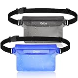 Gritin wasserdichte Tasche Beutel Bauchtasche [2 Pack], Bildschirmfreundlich Wasserdichte Handyhülle mit Einstellbare Gürtel, Touchscreen Unterstützt für Strand,Wassersport,Schwimmbad, Bootfahren usw.