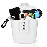 Ohok Tragbare Anti-Diebstahl Schlossbox, Tragbare Sicherheit Schlosstasche Mobiler Reisesafe & Strandsafe mit Zahlen Schloss für den Strand Camping Reisen Sport Einkaufen (Weiß)