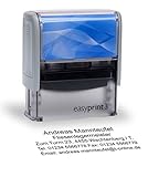 Adressstempel easyprint 3 - mit Wunschtext personalisierbarer, selbstfärbender Namensstempel, Adressstempel oder Firmenstempel - 5 Zeilen - 58x22mm Grau