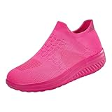 Sneaker Damen Plateau Turnschuhe Walkingschuhe, Leicht Bequeme Laufschuhe Freizeitschuhe Ohne Schnürsenkel Sportschuhe Straßenlaufschuhe Für Frauen Joggingschuhe Running Shoes Tennisschuhe