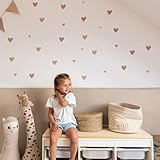 LILIMAUS Wandsticker Kinderzimmer [132 Stck. in vielen Farben] - Wandtattoo Herzen - Wandaufkleber Kinderzimmer Mädchen & Jungen - Wanddeko Kinder & Babyzimmer Deko - Aufkleber Wand - Wall stickers