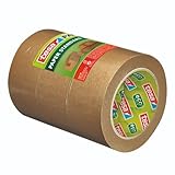 tesa Papier Standard - Umweltschonendes Paketband aus Papier, 56% biobasiertes Material - Effizient und recyclingfreundlich - Braun - 3x 50 m x 50 mm