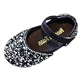 Winterboots Kinder 35 Mode Frühling und Sommer Kinder Tanzschuhe Kleid Show Prinzessin Schuhe Runde Zehe Perle Strass Pailletten Kinder Winterstiefel 32 (Black, 23 Toddler)