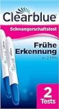 Clearblue Schwangerschaftstest Frühe Erkennung, Frühtest, Pregnancy Test, 2x Frühschwangerschaftstest / Schwangerschaftsfrühtest, über 99 % zuverlässig, Schwangerschaft bestimmen, 25 mIU/ml