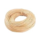 Peddigrohr Flechtmaterial, Ø 2.5mm Rund Kunststoff Rattan, Wasserdicht PE Rattan Geflecht, Rolle 500g Flechtmaterial für Stricken Handgemachtes Rattan Kunsthandwerk, Korbflechten (Ø 2.5mm, Beige)