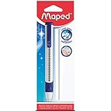 Maped - effizienter, ergonomischer Drei-Kant-Radier-Stift TECHNIC ULTRA GOM-PEN - x1 Radier-Stift + x1 zusätzlicher Ersatzradierer