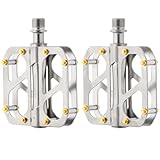 Fahrradpedale aus Titanlegierung – 3 versiegelte Patronenlager MTB/Rennradpedale, rutschfeste 9/16-Zoll-Titan-Spindel mit austauschbaren Stiften für Mountainbike & Pendeln