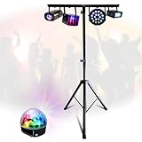 Mooving Light & Sound - Lichtpaket mit verstellbarem Fuß ML-SUPPORT-DJLIGHT – 5 Lichtspiele – Party Haus Geburtstag