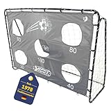 Best Sporting Fußballtor mit Torwand I Fußball Tor 213cm x 152cm I Fußballtor Kinder mit verschiedenen Farbmotiven I Hochwertiges Kindertor mit Netz, Torwand & Heringen I Fussball Tor Grau