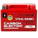 Batterie YTX4L-BS Gel – 12V 4Ah wartungsfrei – UTX4L-BS Ersatz – Carbon Electric für Roller & Quad
