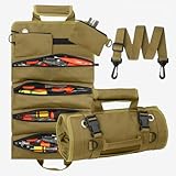Werkzeugtasche,Werkzeug Rolltasche Mehrzweck Werkzeugrolle Werkzeug Organizer mit 6 werkzeugtaschen,werkzeugtasche klein mit langer Schultergurt für Freund,Männer, Vater, Ehemann, Opa, Geschenke zum