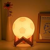 Balkwan Fußball Nachtlicht - 16 Farben Ändern, Dimmbar mit Fernbedienung, Sport Lampe für Kinder, Home Decor, Geburtstagsgeschenke, Weihnachtsgeschenke, perfekte Fußball Geschenke(12cm)