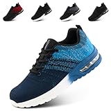 Hitmars Turnschuhe Herren Damen Laufschuhe Sportschuhe Straßenlaufschuhe Luftkissen Seanker Atmungsaktiv Gym Bequeme Leichte Joggingschuhe Blau EU 46