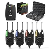 Hirisi Tackle Karpfenangeln Funkalarm-Set, 4 Alarme Und 1 EmpfäNger, Voll FunktionsfäHig Bissanzeiger Angeln Mit Funk (SX1-4)