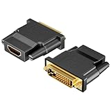 Ticenpe DVI auf HDMI Adapter, DVI-D Stecker zu HDMI Buchse Adapter 1920x1200 1080P, Bidirektionale Konvertierung DVI (24+1) auf HDMI-Konverter für PC, Monitor, Laptop, Fernseher, Projektor, 2 Stück