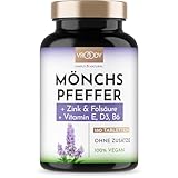 Mönchspfeffer Plus - hochdosierter Preis-Leistungs-Sieger - 180 kleine Tabletten + Folsäure, Zink, Vitamin E, D3, Calcium & B6 trägt zur Regulierung der Hormontätigkeit bei - frei von Zusätzen