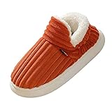 Hausschuhe für Damen, Herren, warm, bequem, Baumwolle, Memory-Schaum, Hausschuhe, Hausschuhe, Plüschfutter, Herbst, Winter, rutschfest, leicht und atmungsaktiv, für drinnen und draußen, C, 37 EU