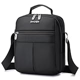 SPAHER Herren Umhängetasche Herrentasche Zum Umhängen Sling Bag Oxford Messenger Bags Handgelenktasche Herren Schultertasche Crossbody Bag wasserdichte Männer Handtaschen für 11 Zoll IPad Schwarz