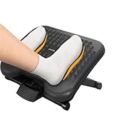 ACROPAQ Fußstütze Schreibtisch - Fußstütze mit 3 verstellbaren Höhen, Massagefunktion, neigbar von -30° bis +30° für maximalen Komfort - Fusshocker, Stehmatte schreibtisch, Fußbank