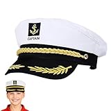 beejune Kapitänsmütze Herren, Matrosenmütze, Faschingsmütze Herren, Weisse Kapitänsmütze Matrosenmütze, Yacht Schiff Boot Marine Mütze Für Damen, Männer & Erwachsene